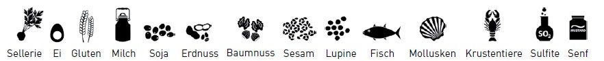 14 kennzeichnungspflichtige Allergene