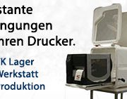 Schutzbox für Etikettendrucker- bei Bedarf mit integrierter Druckerheizung, Druckausgleichsregler