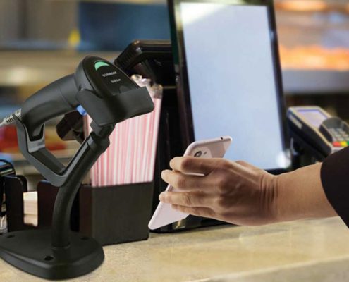 Barcodescanner Datalogic Quickscan 2200 im Einzelhandel an der Kasse