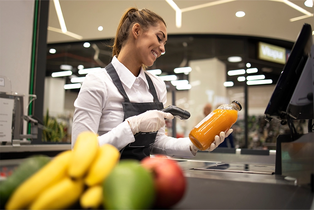 Barcodescanner im Supermarkt